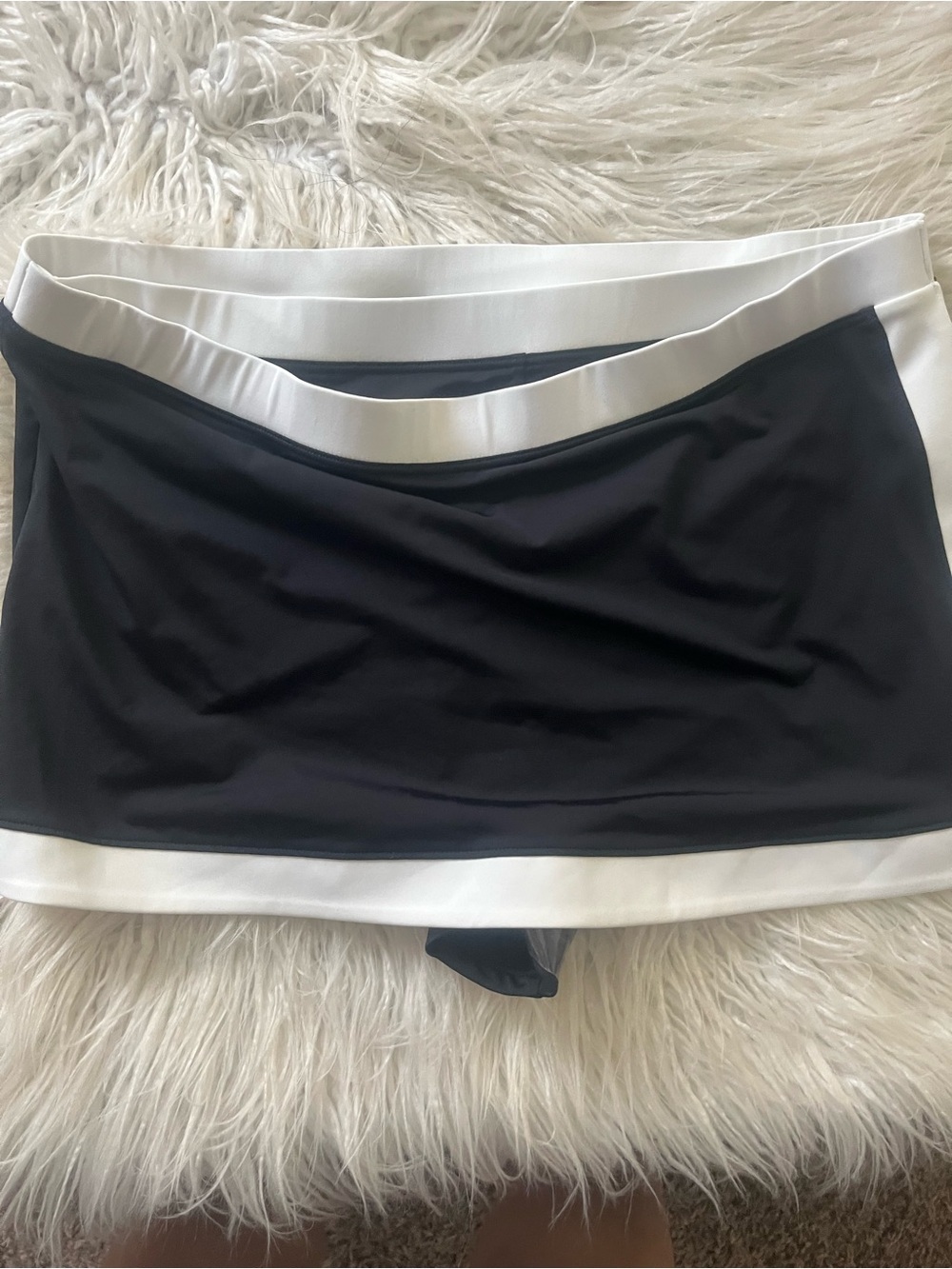 STAUD Black and White Colorblock Midi Skirt - Picture 2 of 5